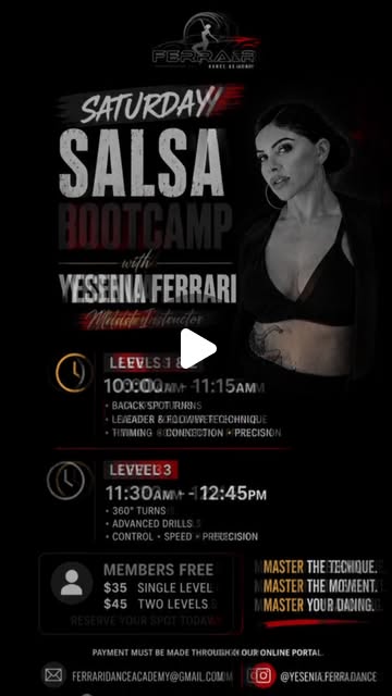 Saturday Salsa Bootcamp with Yesenia Ferrari